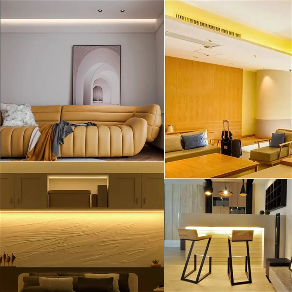 1M-30M 220V COB LED Strip Light Waterproof COB LED Tape EU Power Plug Flexible Ribbon Lamp For Bedroom Kitchen Outdoor Decor