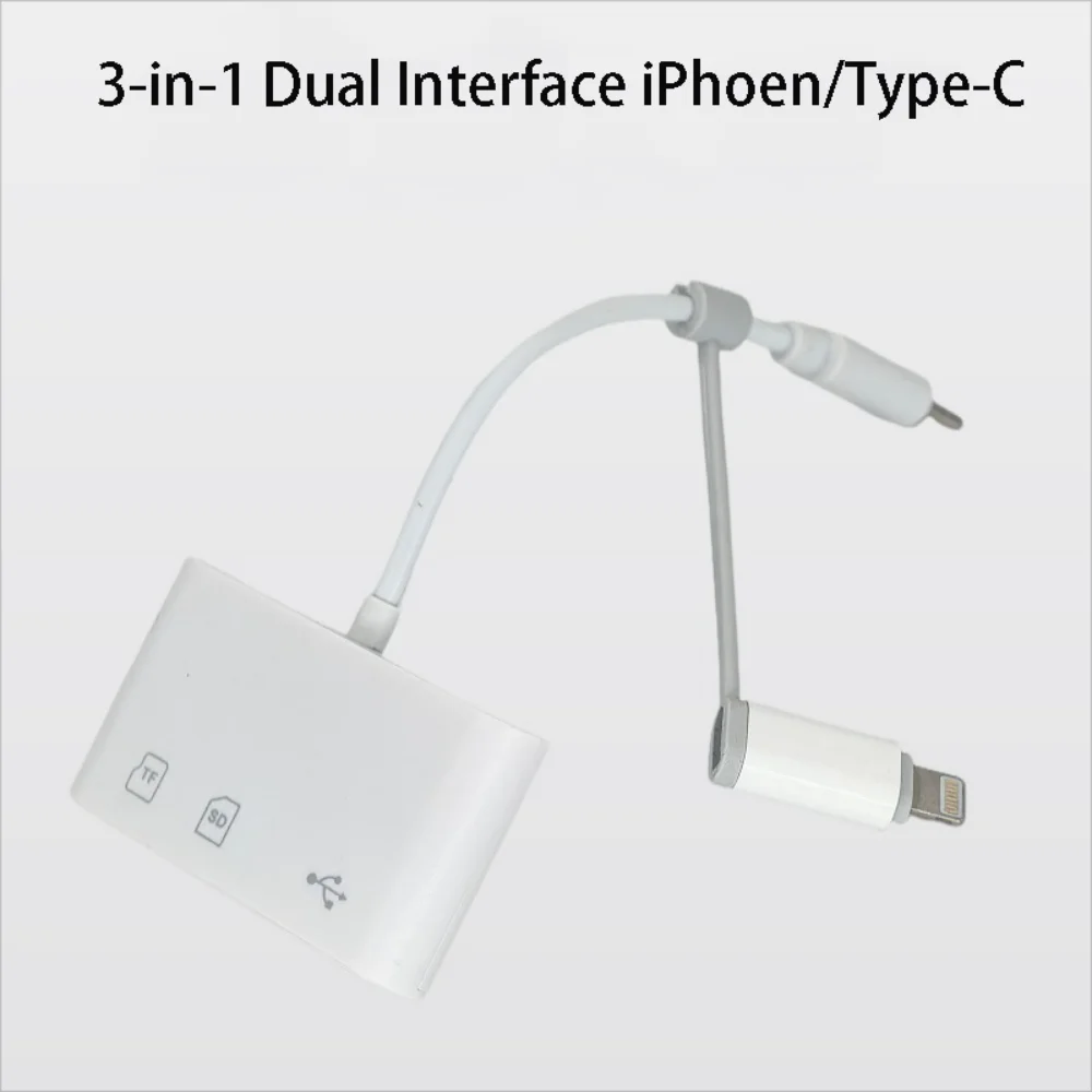 3 in 1 USB/Type C Multifunction Card Reader OTG SD TF Cards USB Memory Cards Reader Converter for MacBook Laptop Samsung