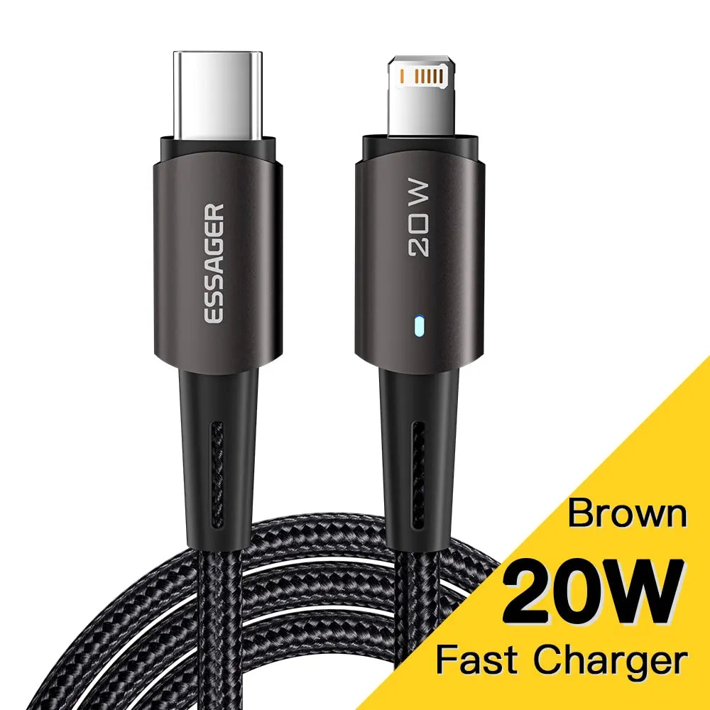 Essager Type C Cable For IPhone 11 12 13 Pro Max XS 20W Fast Charging Cable Type C To Lighting Date Wire For iPad Macbook