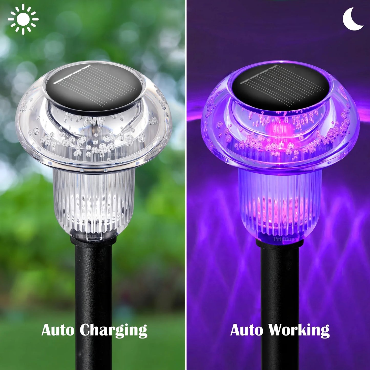 4Pcs Solar Pathway Lights Outdoor Vibrant LED Mushroom Garden Stake Lighting for Walkways Lawns Driveways Landscapes Decorative