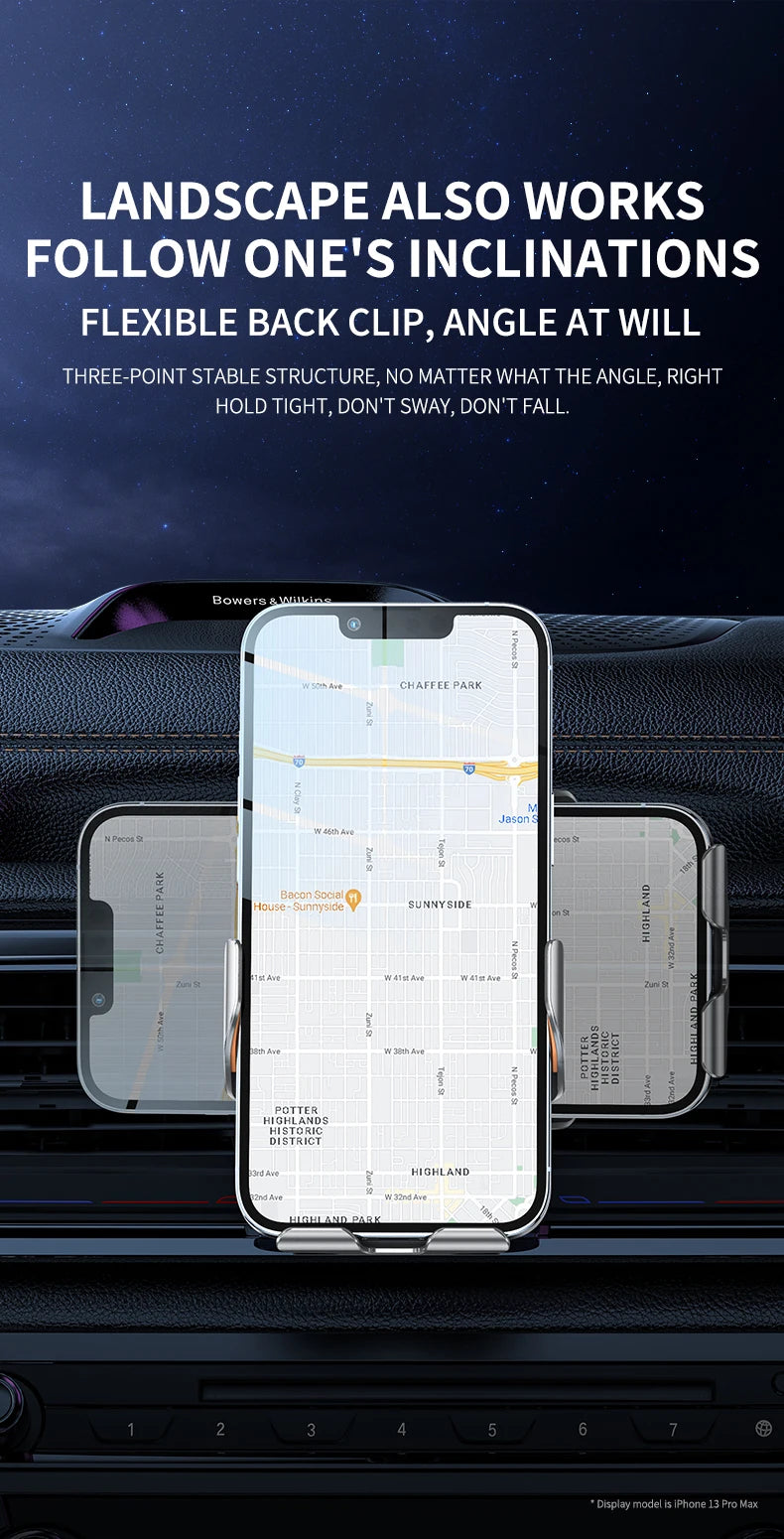 Car Wireless Charger Magnetic Auto Car Mount Phone Holder For iPhone 14 13 12 Samsung Infrared Induction 15W Fast Charging