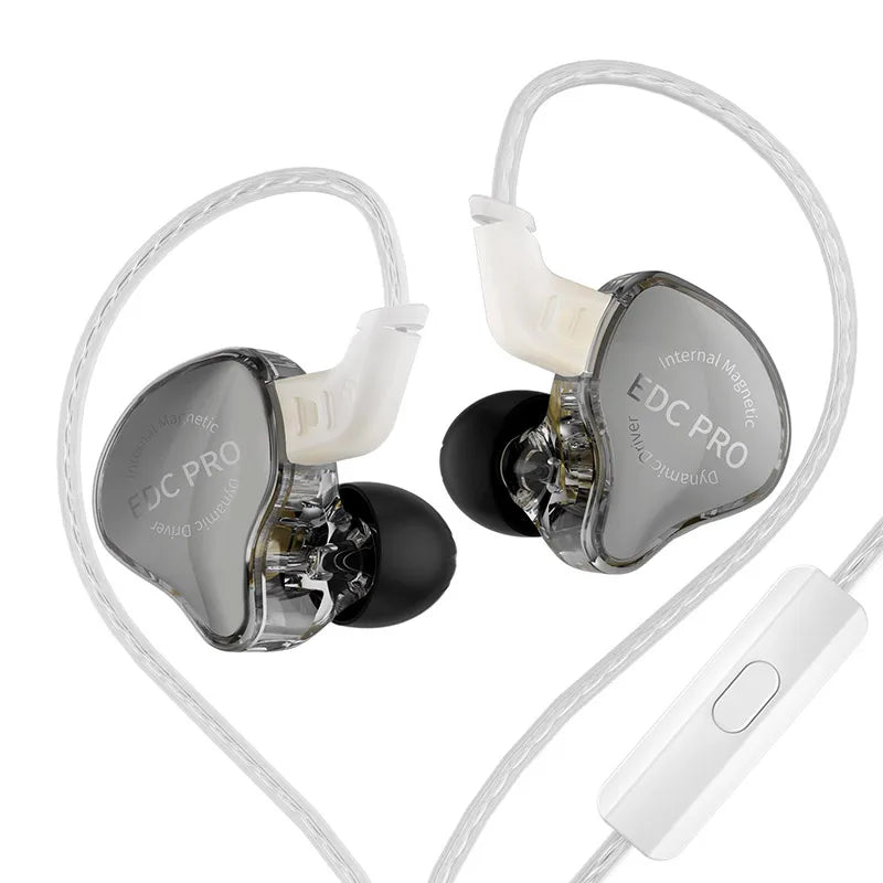 KZ EDC PRO High-Sensitivity Large Dynamic Earphone  Silver Plated Cable \ OFC Flat Cable Optional