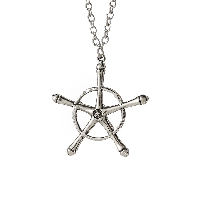 Anime Bleach Necklace Quincy Ishida Uryuu Cosplay Ginrei Gojiaku Amulet Alloy Choker Chain Keychain Pendant Jewelry Gifts