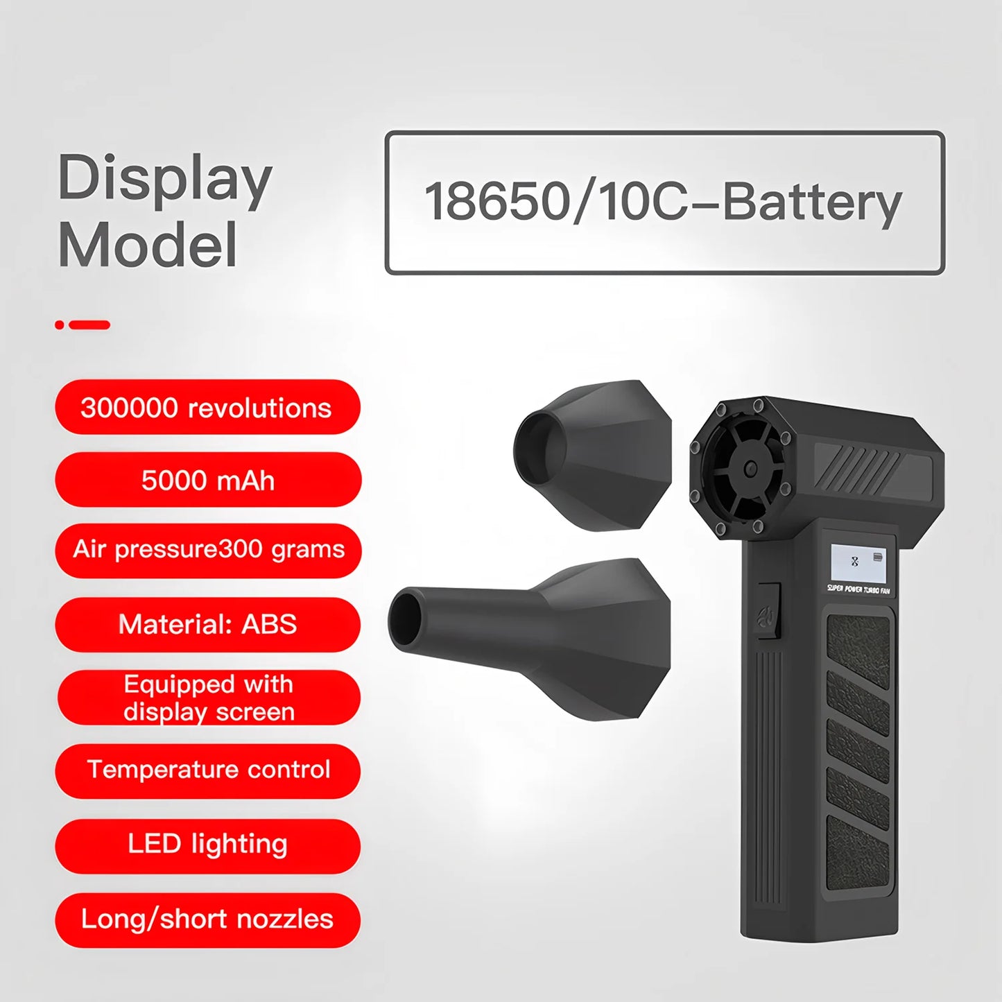 300000PRM Portable Electric Air Blower Turbo Jet Fan Brushless Motor HighSpeed Mini Turbo Jet Fan Adjustable Wind Violent Blower