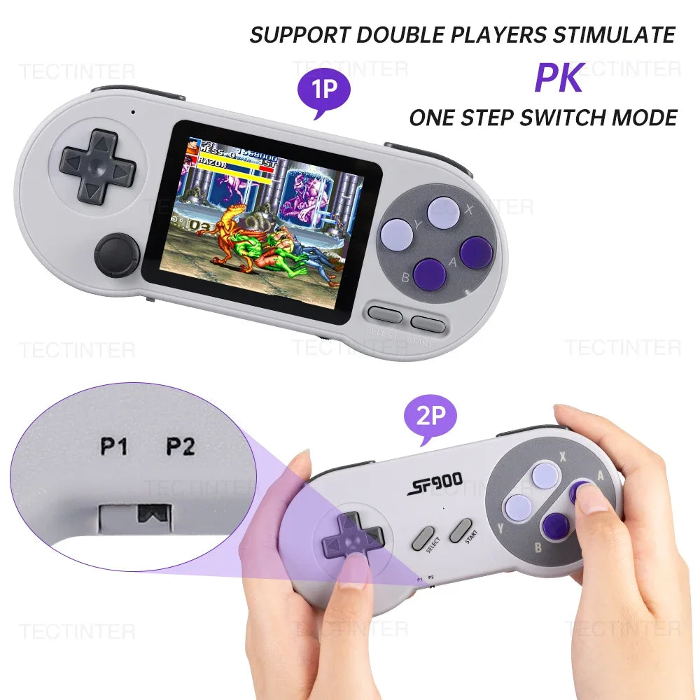 SF2000 3 inch IPS Screen Portable Handheld Game Console Mini Retro Video Game Player Built-in 8000+ Games Game Console AV Output