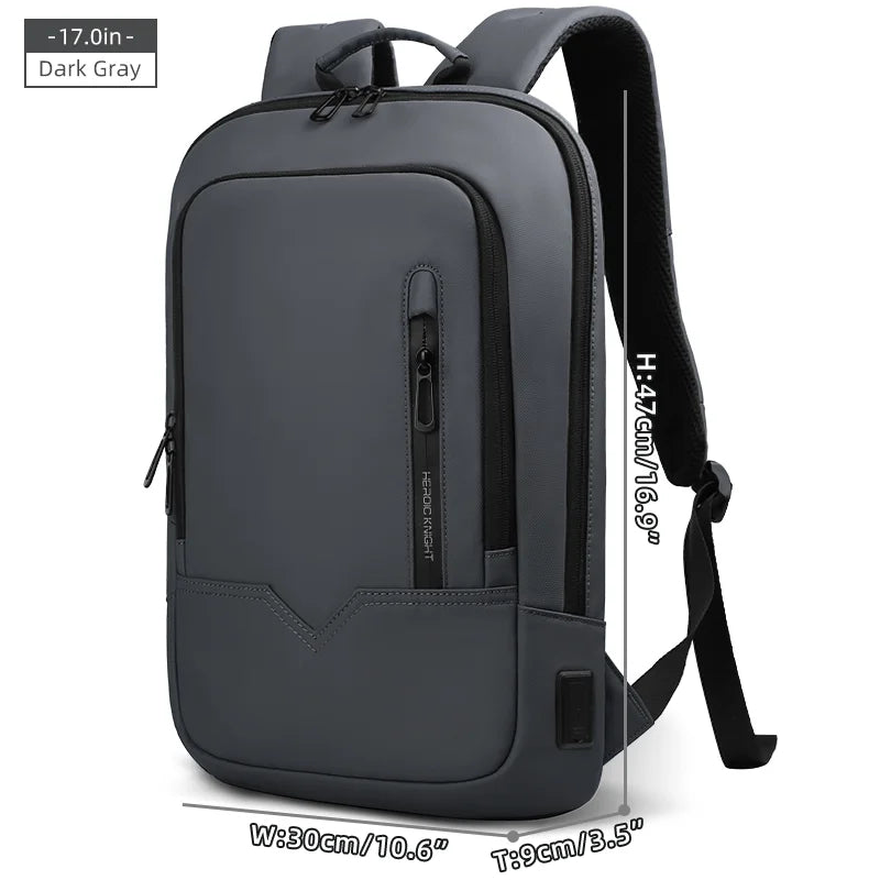Heroic Knight Laptop Work Backpack Slim Men Waterproof Multifunctional 15.6"17" Business Trip Backpack Fashion Male School Bag