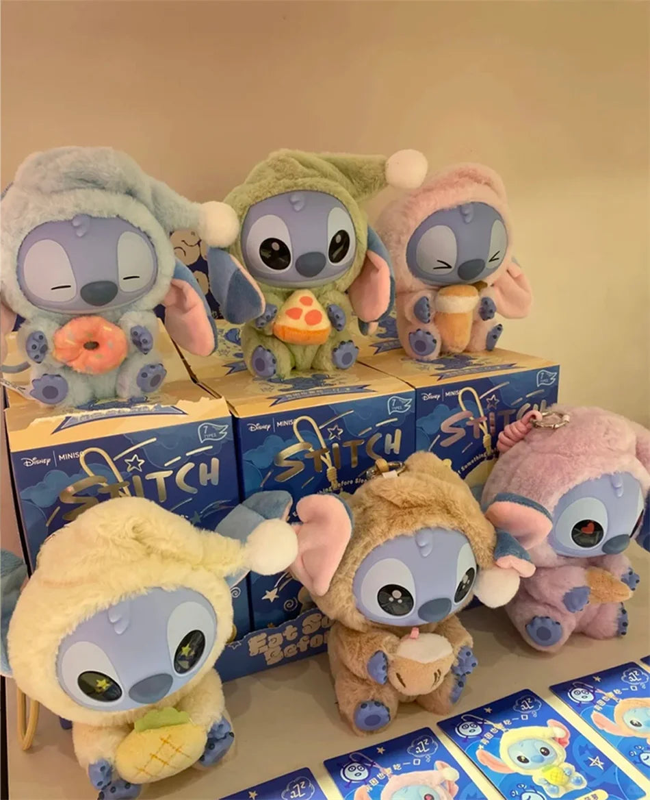 Miniso Stitch Eat Something Before Sleep Disney Blind Box Mystery Bag Vinyl Plush Doll Toys Pendant Surprise The Monsters Gifts