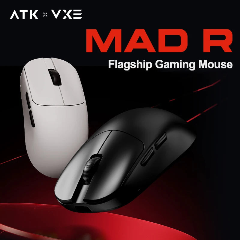 ATK VXE MAD R/R MAJOR Wireless E-sports Gaming Mouse Ultra-lightweight Dual-Mode PAW3395/3950 Ergonomic Mice Standard 8K