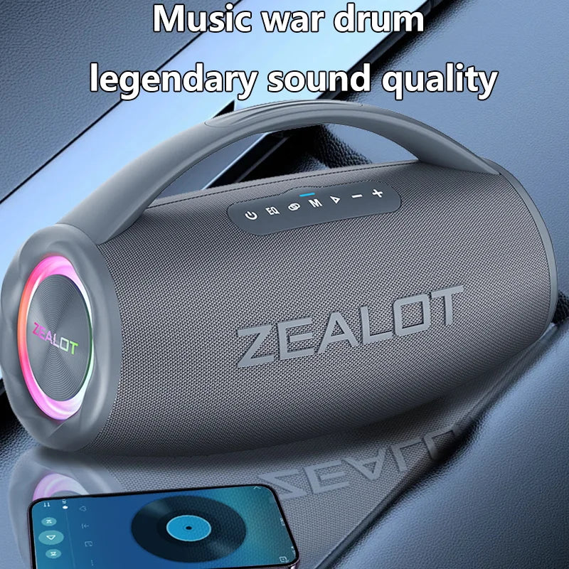 ZEALOT S97 80W Wireless speaker, Outdoor Portable Subwoofer Speaker, Hifi Sound quality,Dual Pairing, Fast Charging,16000mAh.
