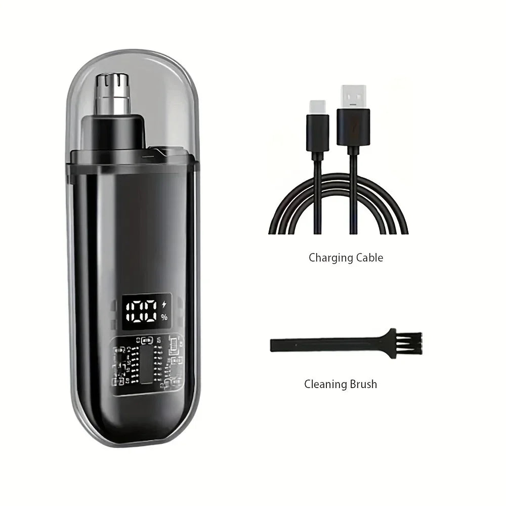 USB Rechargeable Nose & Ear Hair Trimmer for Men, Portable Mini Compact Design with Fast Charge, Electric Grooming Kit