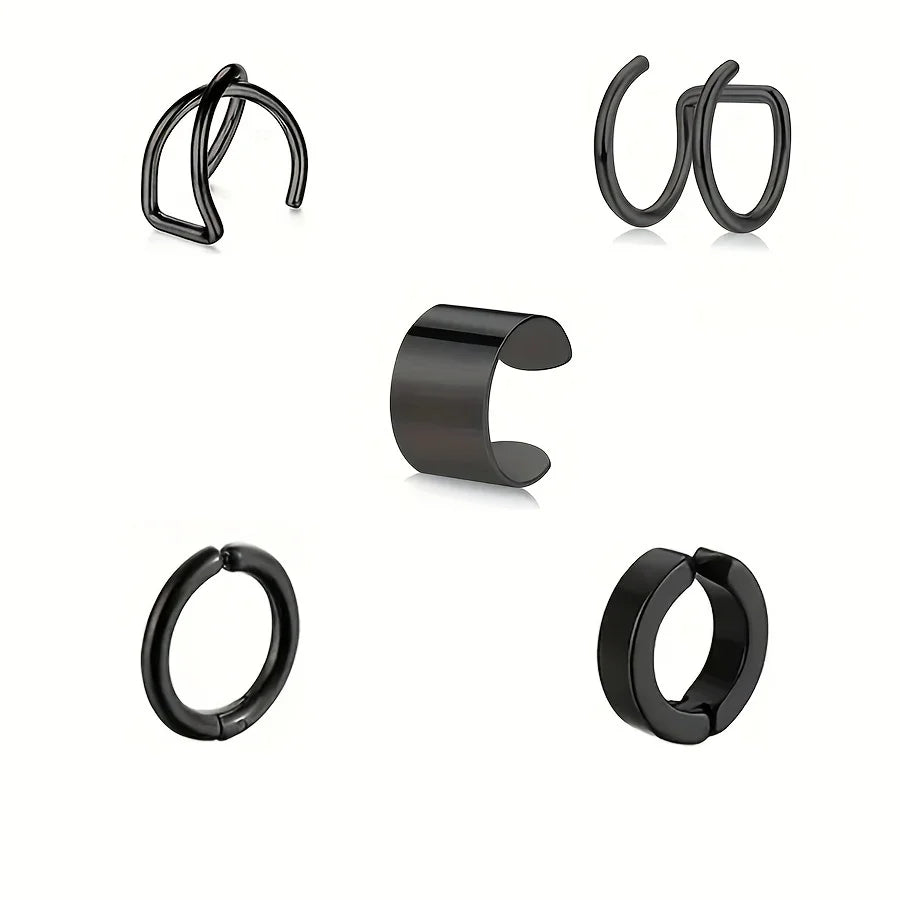 Stainless Steel Clip Earrings for Women High Quality Creative Simple C Non-Piercing Ear Clip Cuff Ear Buckle Trend Jewelry Gift