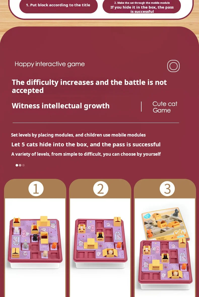 Diy Hide And Seek Cat Puzzle Clearance Clearance Board Game Cat Children Space Planning Logical Thinking Training Puzzle Toy