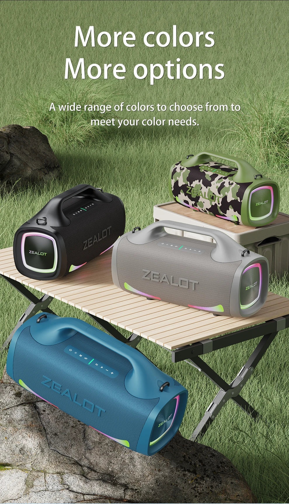 Zealot S79 100W Wireless speaker, Outdoor Portable Subwoofer Speaker, Hifi Sound quality,Dual Pairing, Fast Charging,24000mAh.