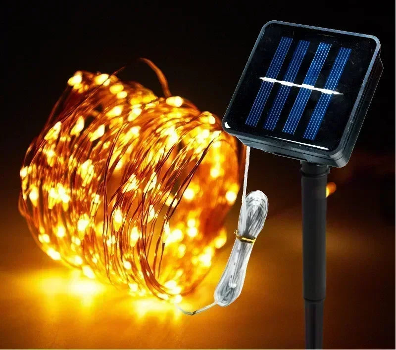 2 Pack Solar Fairy Lights 300LED Solar String Lights Outdoor Waterproof 8 Modes Copper Wire Twinkle Light