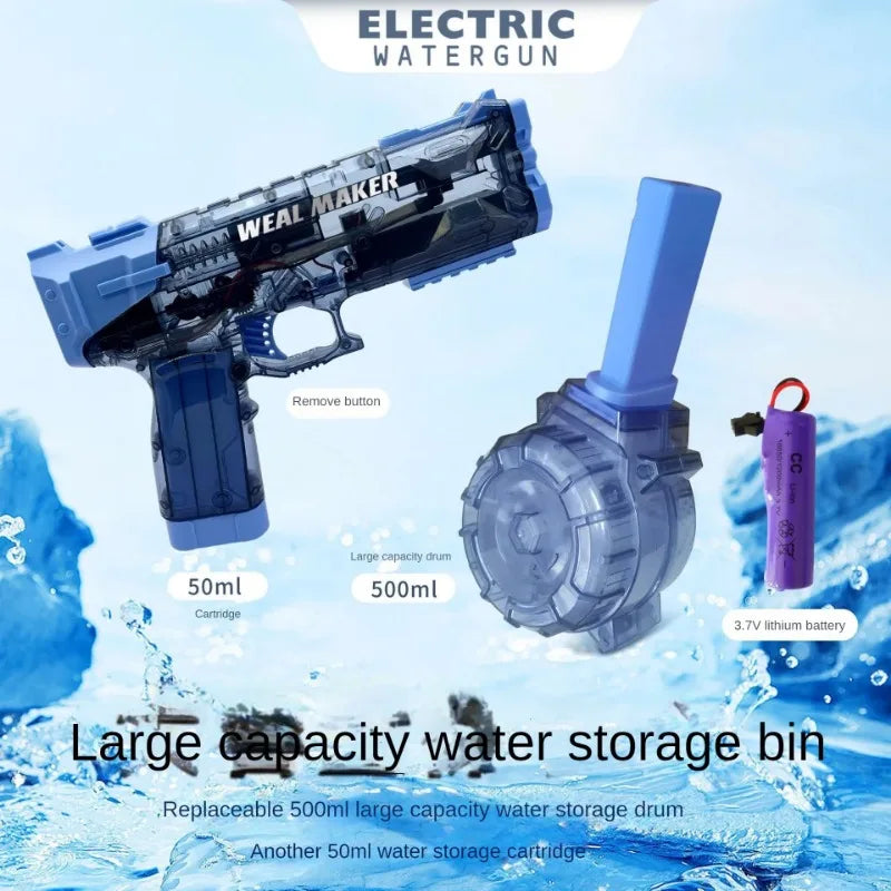 Children Automatic Water Gun Toy Ice Bursts Recoil Electric Watergun Kids Summer Beach Outdoor Fight Games Water Spray Gun Toys