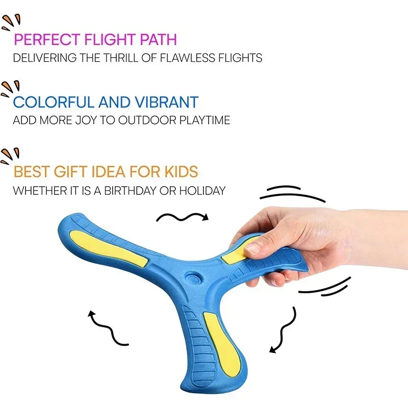Children Soft Boomerang Toy Three-leaf Cross Outdoor Flying Disc Games Adult-kids Interactive Sports Toys for Decompression Gift