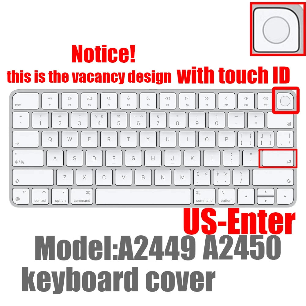 Desktop PC for Apple Bluetooth Wireless keybord MLA22LL/ A1644 A1314 IMAC Keyboard cover Protector Silicone Cover US/EU Version