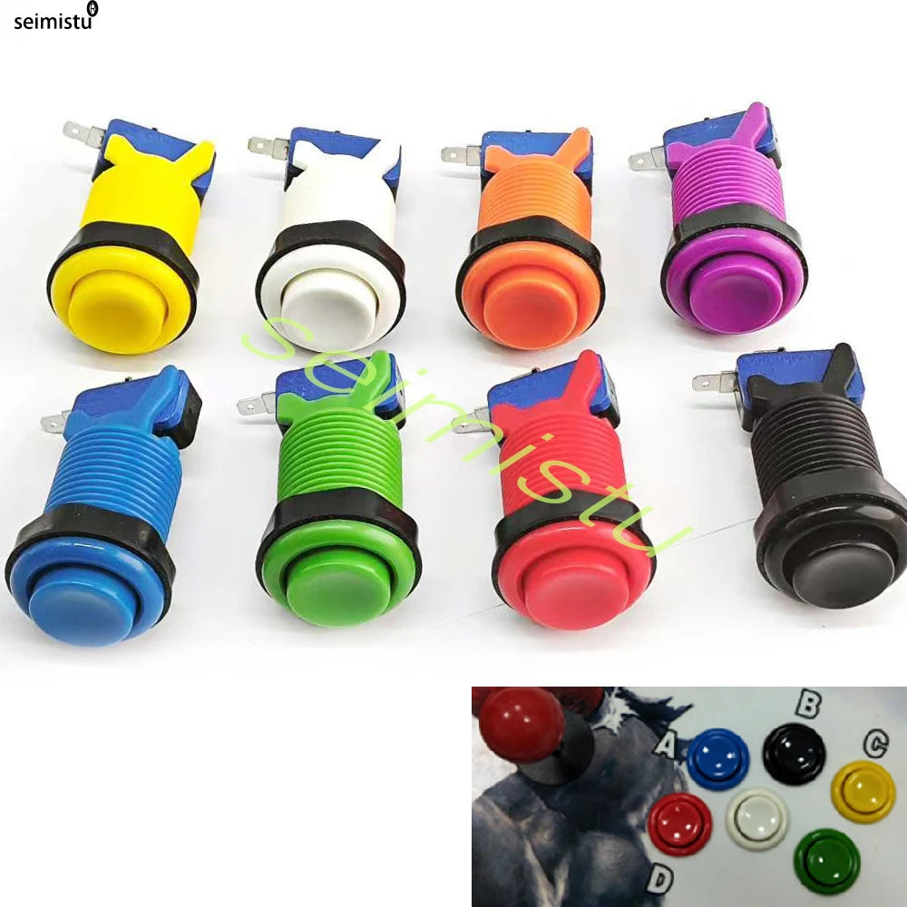 8pcs American Happ Style Push Button 28mm For Neo Geo Arcade Game Machine Joystick Zero Delay Controller buttons Parts