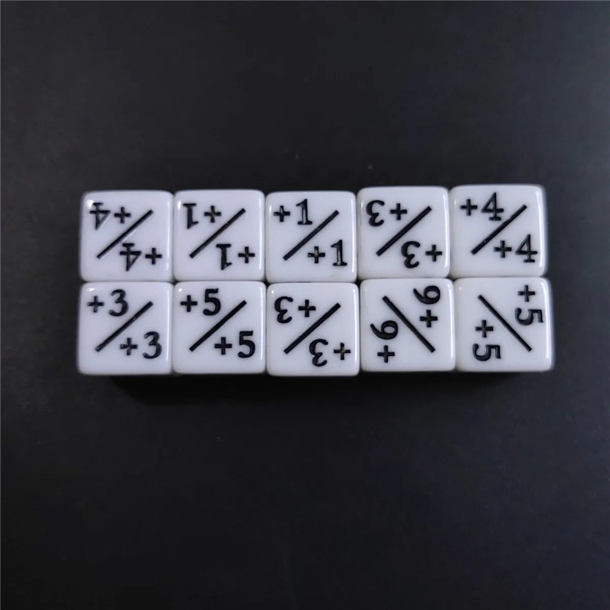 10pcs/set 1.6cm Dice +1/+1&-1/-1 Operation Black And White Teaching Addition And Subtraction Color Son Mathematical Dice