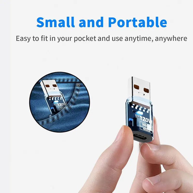 USB3.2 Adapter 10Gbps, 120W USB C Female to USB Male/USB Type-C Male to USB Female Adapter OTG Fast Charging with Double