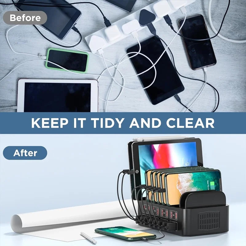 ASENGRY 150W Universal Multi USB Charger 16 Port USB Charging Station Tablet Stand For Ipad Iphone 15 14 13 Pro Max Samsung S24