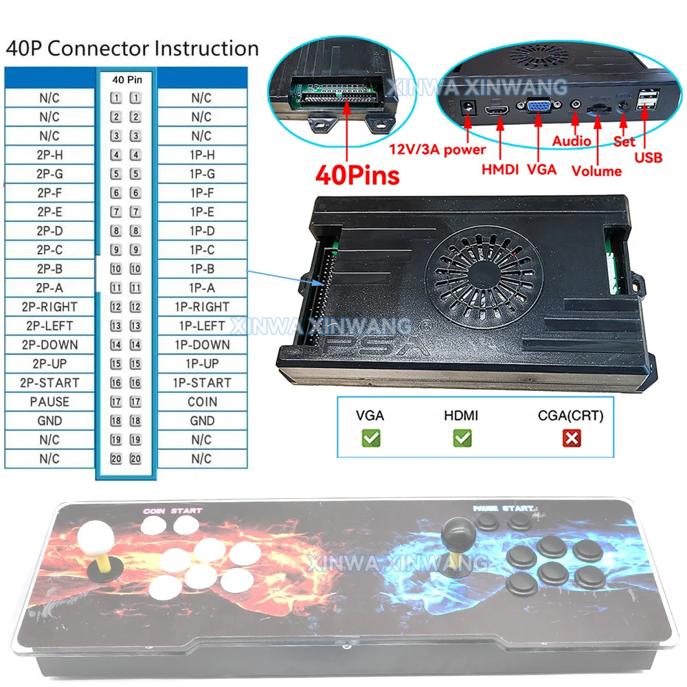 Pandora Saga Box DX2 26800 in 1 PCB Family Mainboard Retro Arcade Game Console For Built Bartop Cabinet Machine HDMI VGA