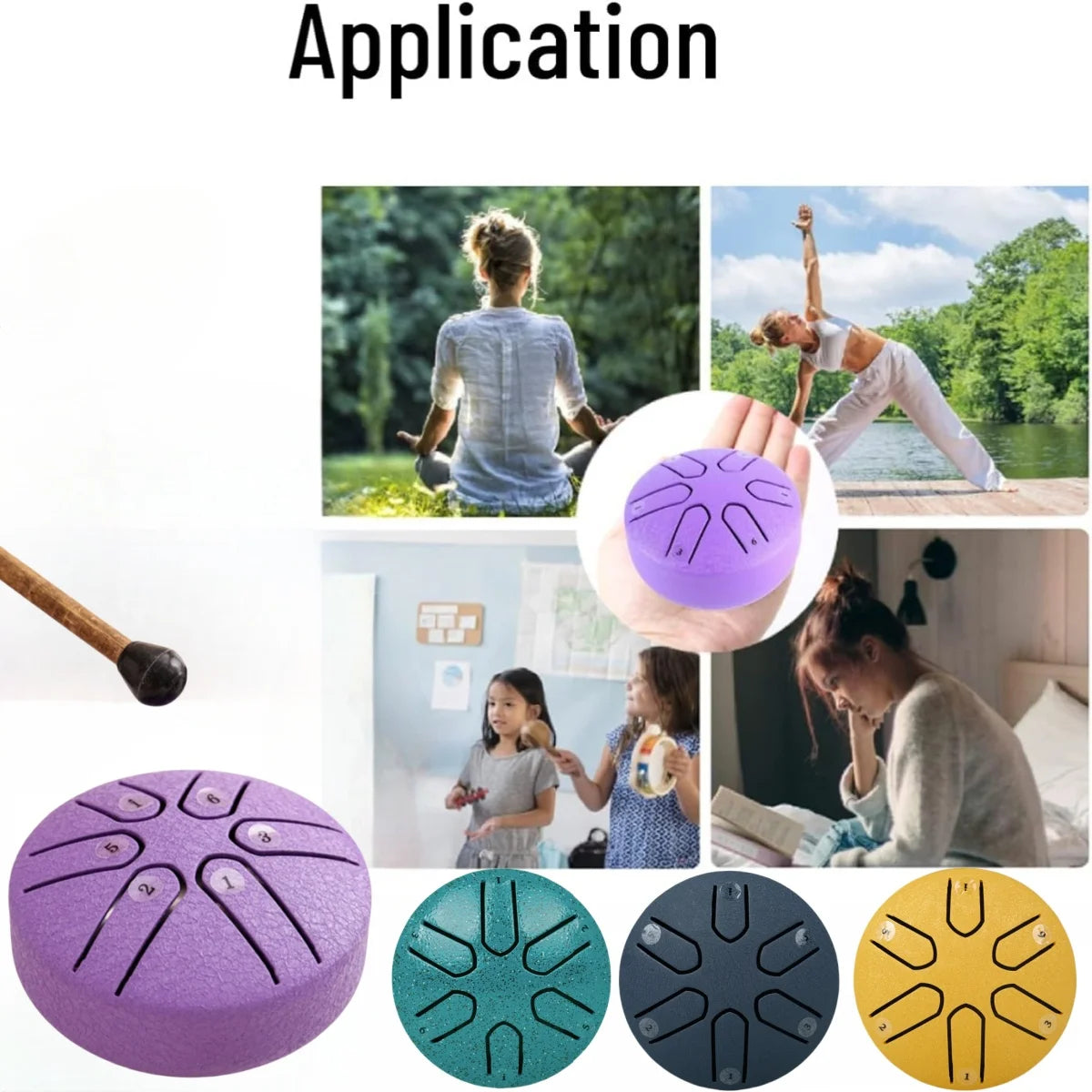 3-Inch 6-Tone Steel Tongue Drum - Mini Handpan Drum with Drumsticks, Beginner-Friendly Percussion Instrument Set