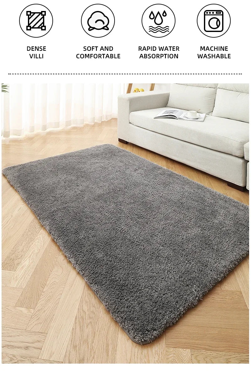 2PCS Soft Comfortable Thick Plush Floor Mat,Bathroom Floor Rug,Bedroom Carpet,Living Room Mat,Water Absorption Anti-Slip