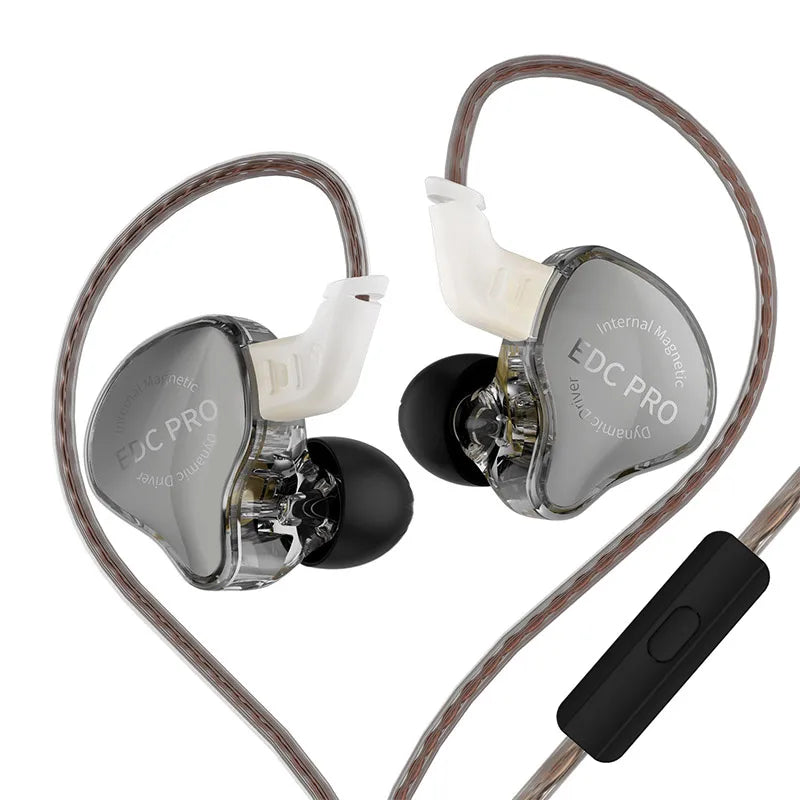 KZ EDC PRO High-Sensitivity Large Dynamic Earphone  Silver Plated Cable \ OFC Flat Cable Optional
