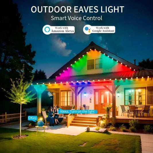 MIMIRGB 150FT Smart Control Eaves string lights DIY Scene Light House Roof Lighting Party Valentine Day Halloween Christmas