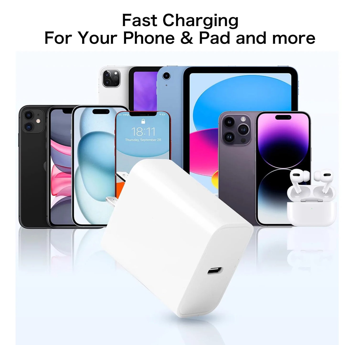 35w for iPhone Fast Charger for iPhone 14 13 12 11 Pro Plus mini XS Max XR X 8 iPad Air Quick Charging Power Adapter USB C cable