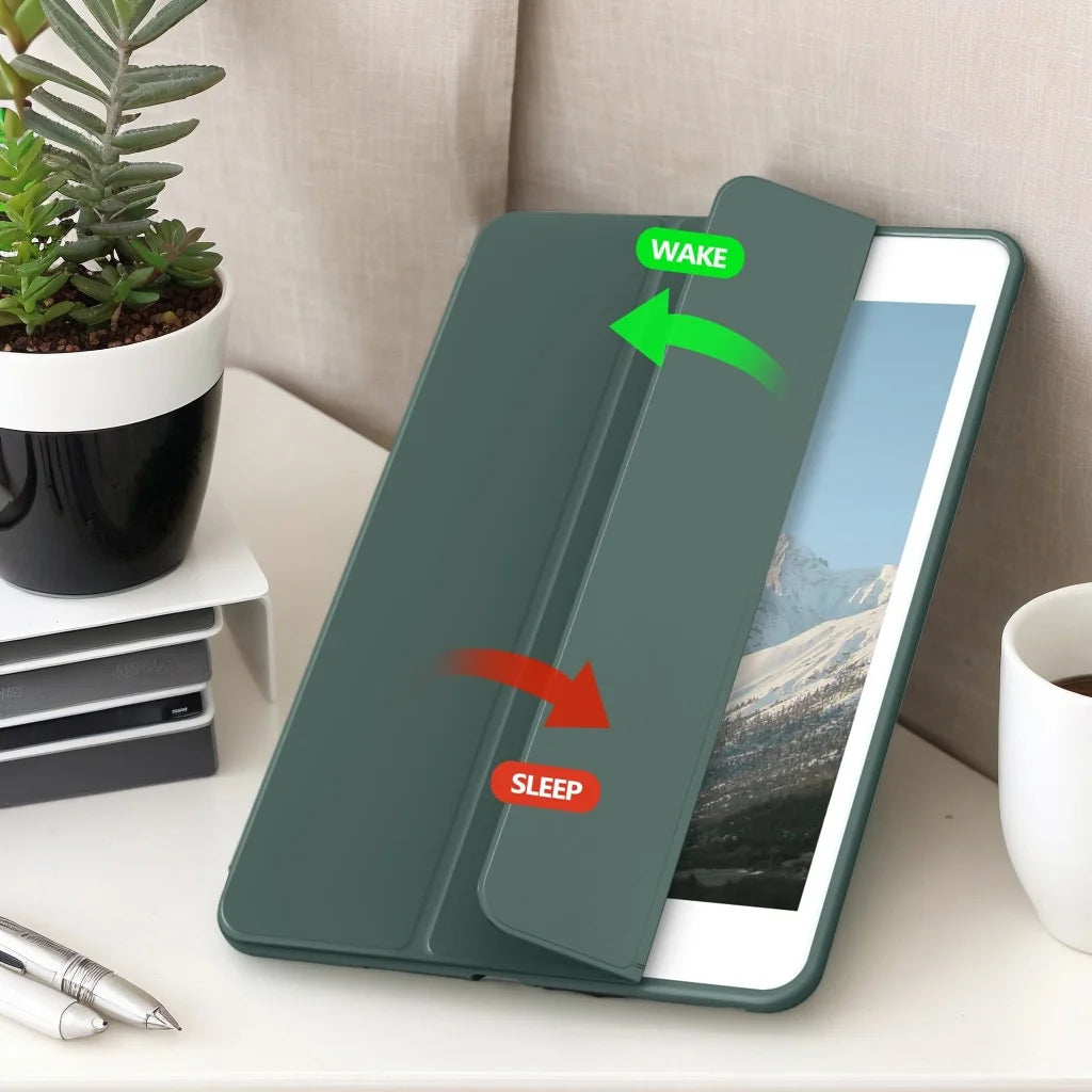 For iPad Mini 5 2019/ Mini 4 3 2 1 7.9 inch, Soft Silicone Shell Trifold Stand Folio Smart Case for iPad Mini 5 4 3 2 1