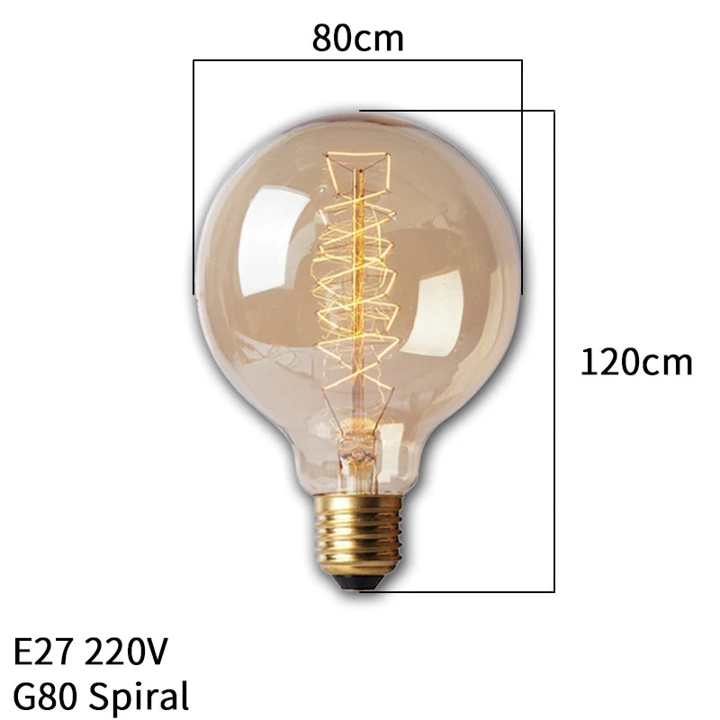 4pcs/lot Retro Edison Light Bulb E27 220V 40W ST64 G80 G95 T10 T45 T185 A19 A60 Filament Light Vintage Ampoule Edison Lamp