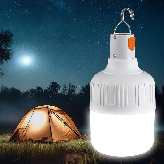 1pc USB Rechargeable LED Lamp Bulbs High Brightness Outdoor Emergency Light Hook Up Camping Fishing Portable Lantern Night Light