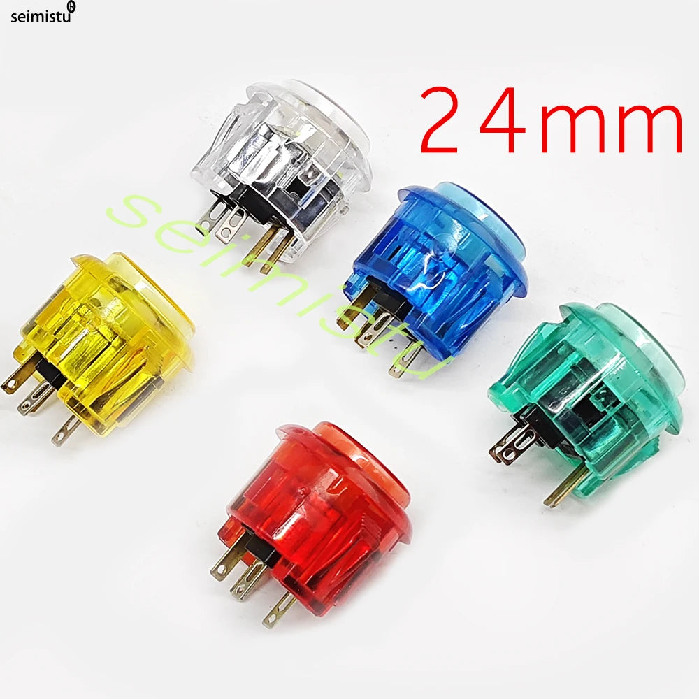 5V LED Illuminated Arcade Light Push Button 30mm/24mm Clear Plastic Coin Operated Joystick Game Button for DIY Arcade Machine