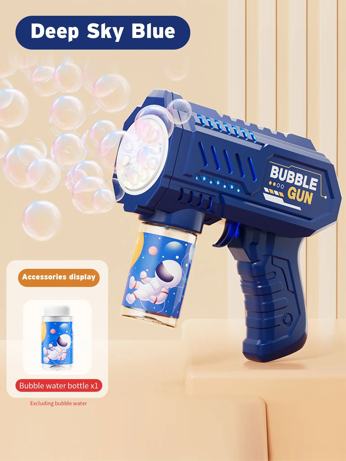 Children bubble machine glowing toy fully automatic bubble gun produces a large amount bubbles without battery and bubble water