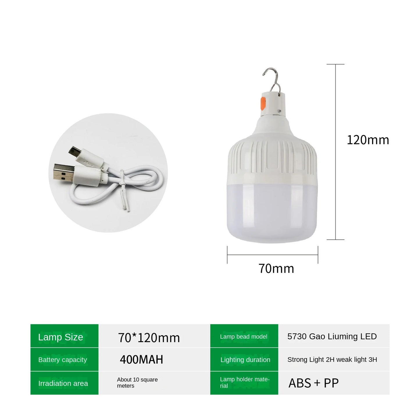 Outdoor USB Rechargeable LED Lamp Bulbs High Brightness Emergency Light Hook Up Camping Fishing Portable Lantern Night Lights