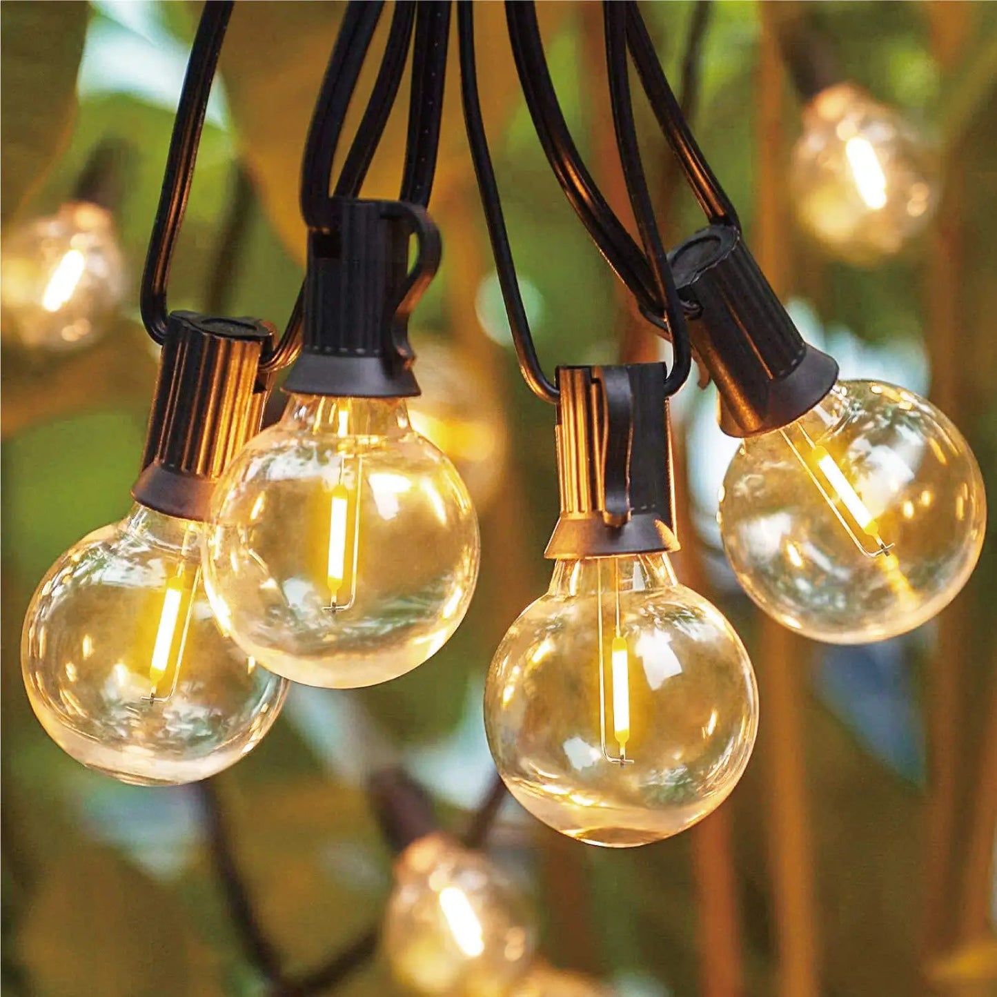 String Lights LED 15 Light Bulbs 10M G40 Globe String Lights Shatterproof Patio Lights for Indoor/Outdoor Commercial Decor Lamp