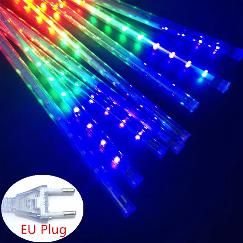 1pc 30CM LED Meteor Shower Rain Lights Waterproof Falling Raindrop Fairy String Light for Christmas Holiday Party Patio Decor
