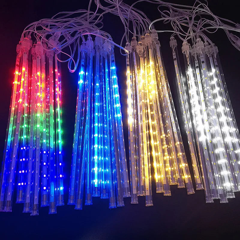 1pc 30CM LED Meteor Shower Rain Lights Waterproof Falling Raindrop Fairy String Light for Christmas Holiday Party Patio Decor