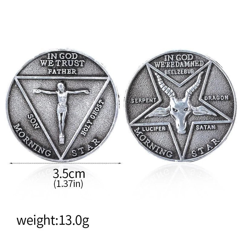 US TV Series Lucifer Morning Star Coin Demon Coin Cosplay Suspense Sommemorative Medal Pendant Phone Chain Charms Gifts