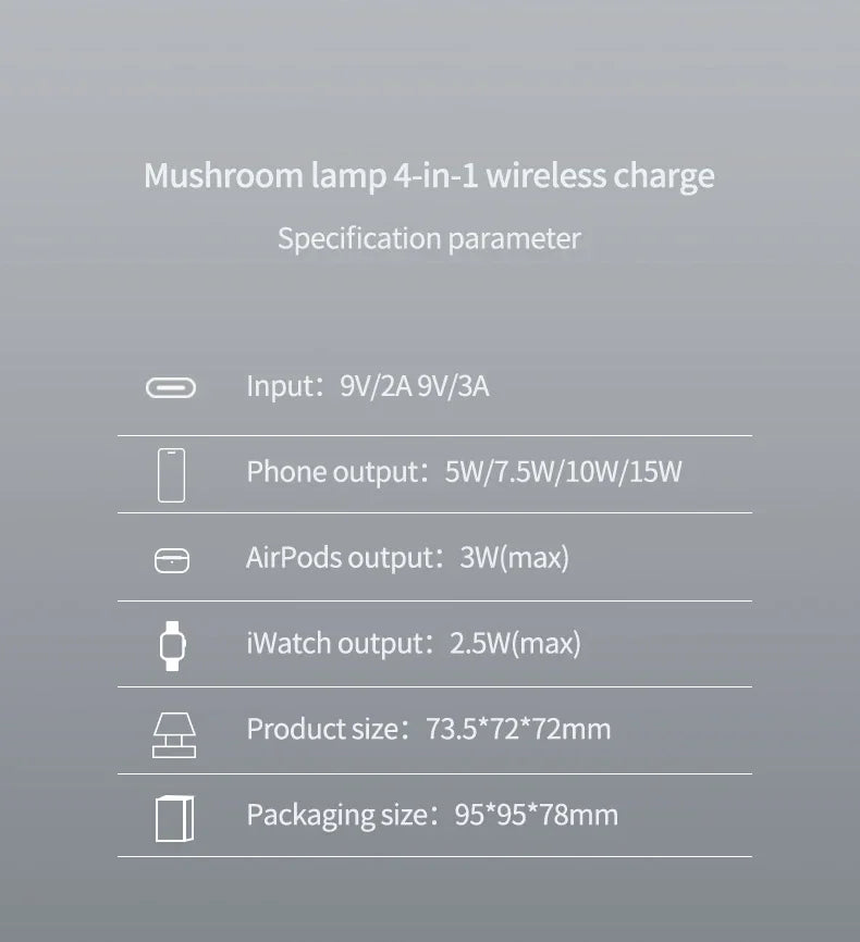 Magnetic 4 in 1 Light Phone Wireless Charger Stand For iPhone 16 15 14 13 12 Pro Max Apple Watch 9 8 Airpods Pro Fast Charging