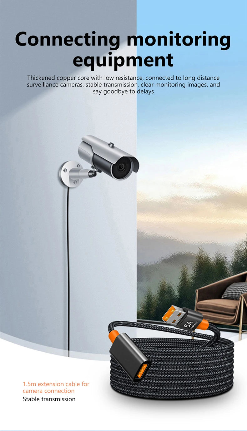 6A USB 3.0 / 2.0 Extension Cable Male to Female Extender Cable Fast Speed USB 3.0/2.0 Extended for laptop PC USB 3.0 Extension