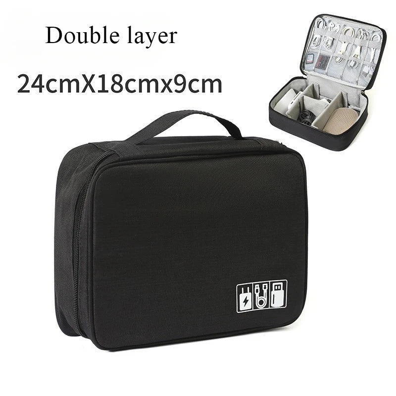 Cable Storage Bag Waterproof Digital Electronic Organizer Portable USB Data Line Charger Plug Storage Bag Travel Cable Organizer