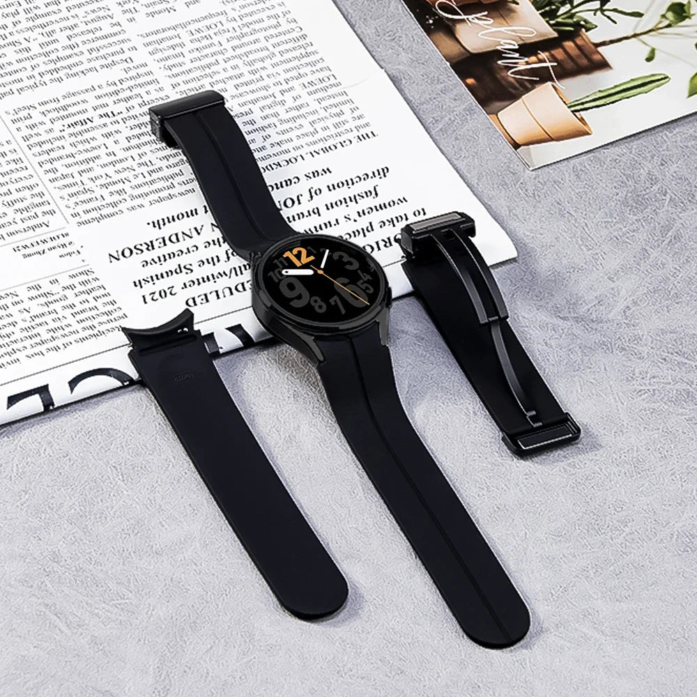 No Gap Magnetic Silicone Strap For Samsung Galaxy Watch 7 6 5 4 44mm 40mm Pro 45mm Bracelet Galaxy Watch6 Classic 43mm 47mm Band