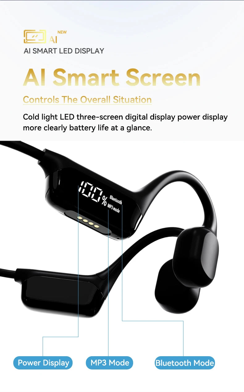 IPX8 True Waterproof Bluetooth 5.4 Swimming Diving Bone Conduction Headphone 32GB MP3 Player Summer Sports Cycling Music Headset