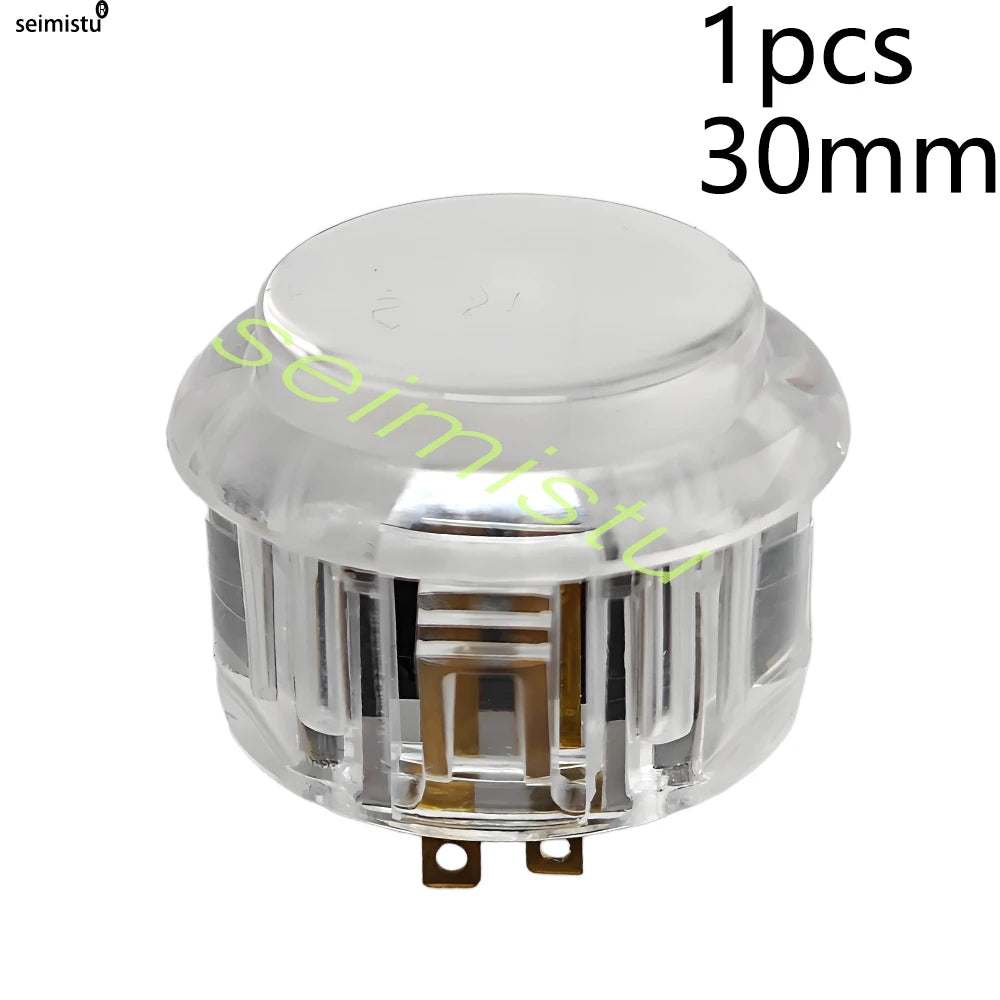5V LED Illuminated Arcade Light Push Button 30mm/24mm Clear Plastic Coin Operated Joystick Game Button for DIY Arcade Machine