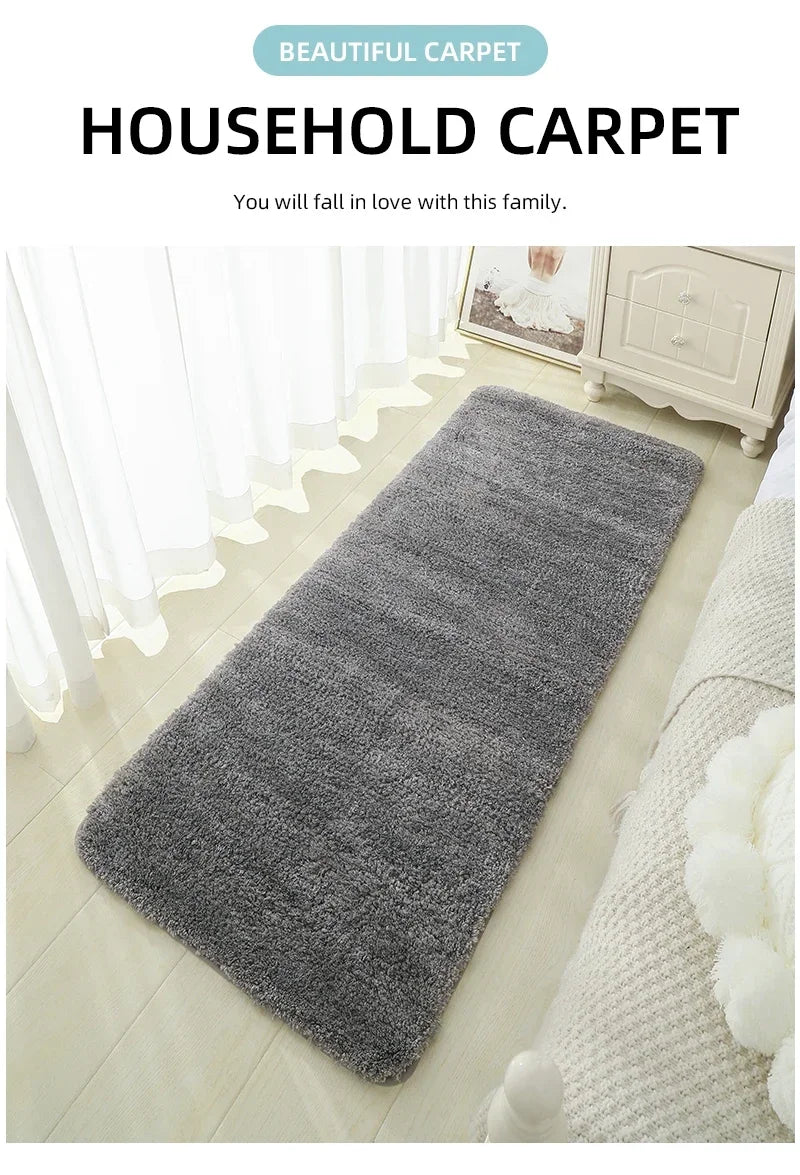 2PCS Soft Comfortable Thick Plush Floor Mat,Bathroom Floor Rug,Bedroom Carpet,Living Room Mat,Water Absorption Anti-Slip