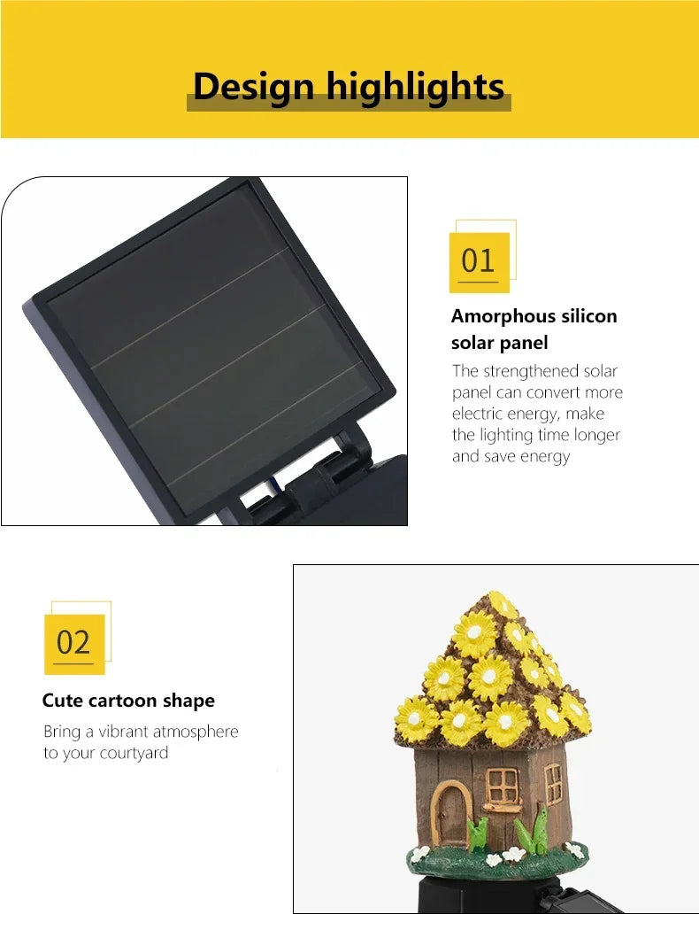 Solar Powered Owl Animal Lawn Lamp Solar Led Light Outdoor Garden Decoration Lamp Waterproof Solar Lights