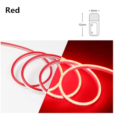 12V Led Neon Strip Lights Flex Tape Ribbon Lamp Rope Waterproof Silicone Tube Bar 1cm 1led Cut DIY Ad Sign Board Billboard